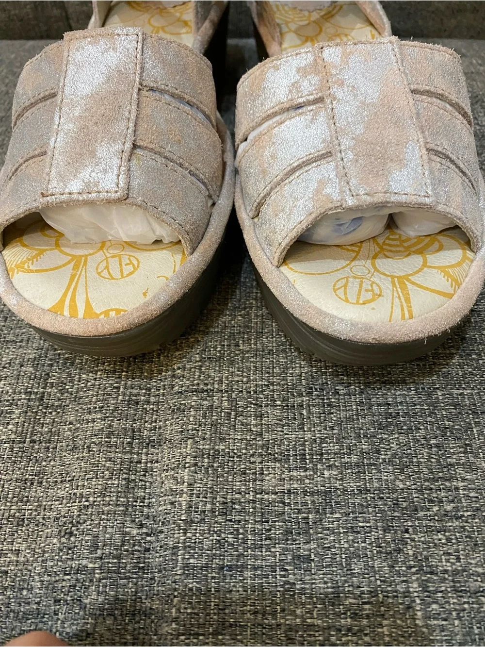 Fly London Rese Metallic Wedge Sandals Women’s Size 39